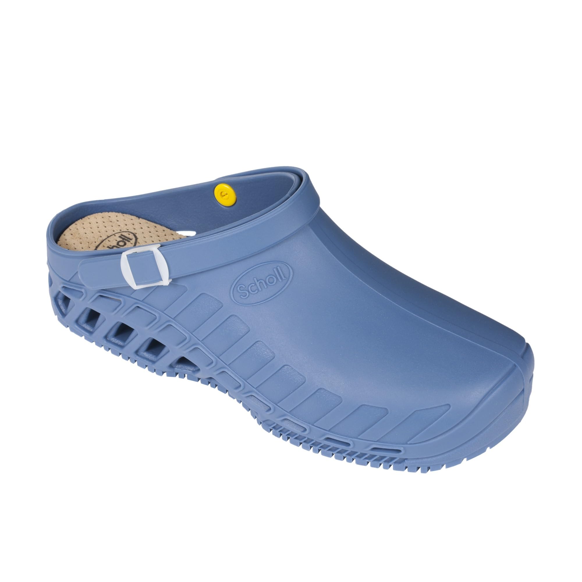 Scholl Clog Evo - Zoccoli Sanitari Professionali per Uomo o Donna, Ultra Leggeri, Comodi e Traspiranti, con Suola Antiscivolo, Soletta in Memory Removibile e Cinturino Rotante