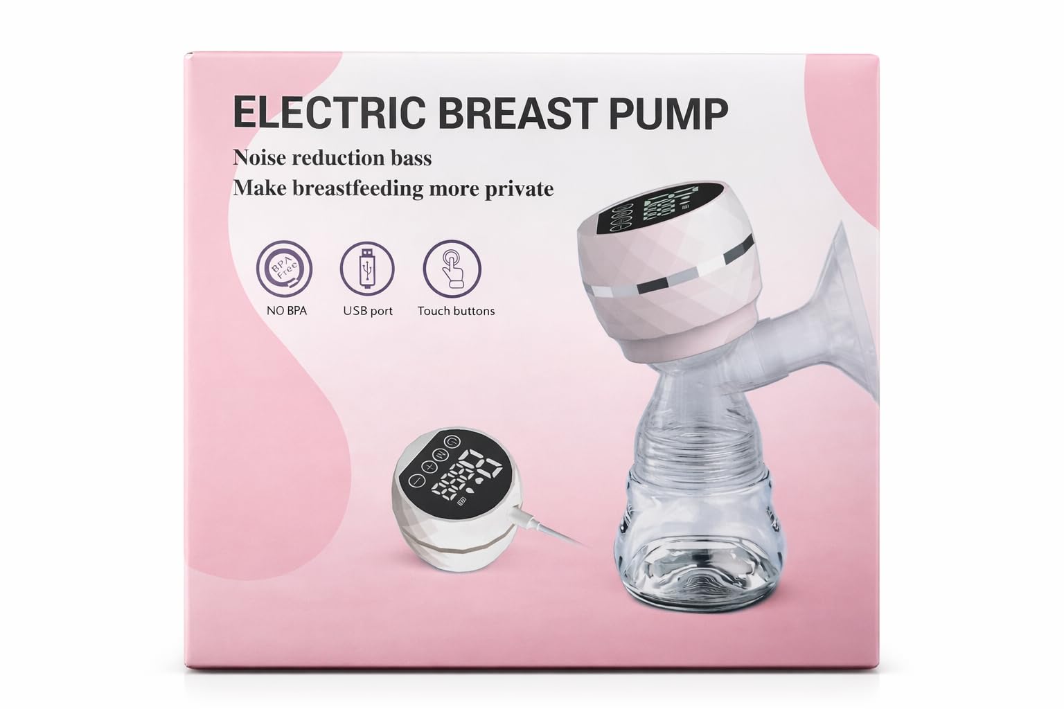 Electric Breast Pump with Low Noise Technology, USB Charging, Digital Screen, Multi Suction Levels, BPA Free Food Grade Material, Lightweight Portable Feeding Pump for Mothers at Home or Travel-image-6
