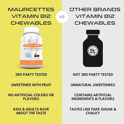 Miniatura 9 de Vitamina D3 masticable con K2 y vitamina B12 masticable 1000 mcg Paquete de apoyo energético e inmunológico