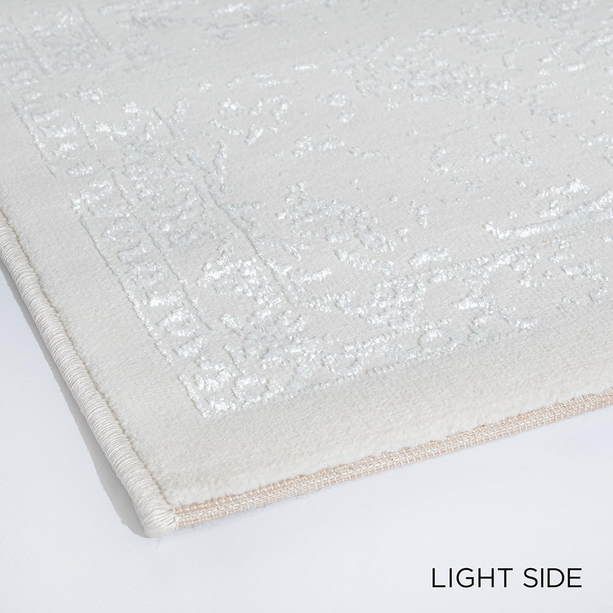 the carpet Mila Tapis Moderne Dense à Poils Courts, Salon, Chambre à Coucher, Brillance élégante, Fibre Brillante, Effet très Profond, Creme, 80 x 150 cm