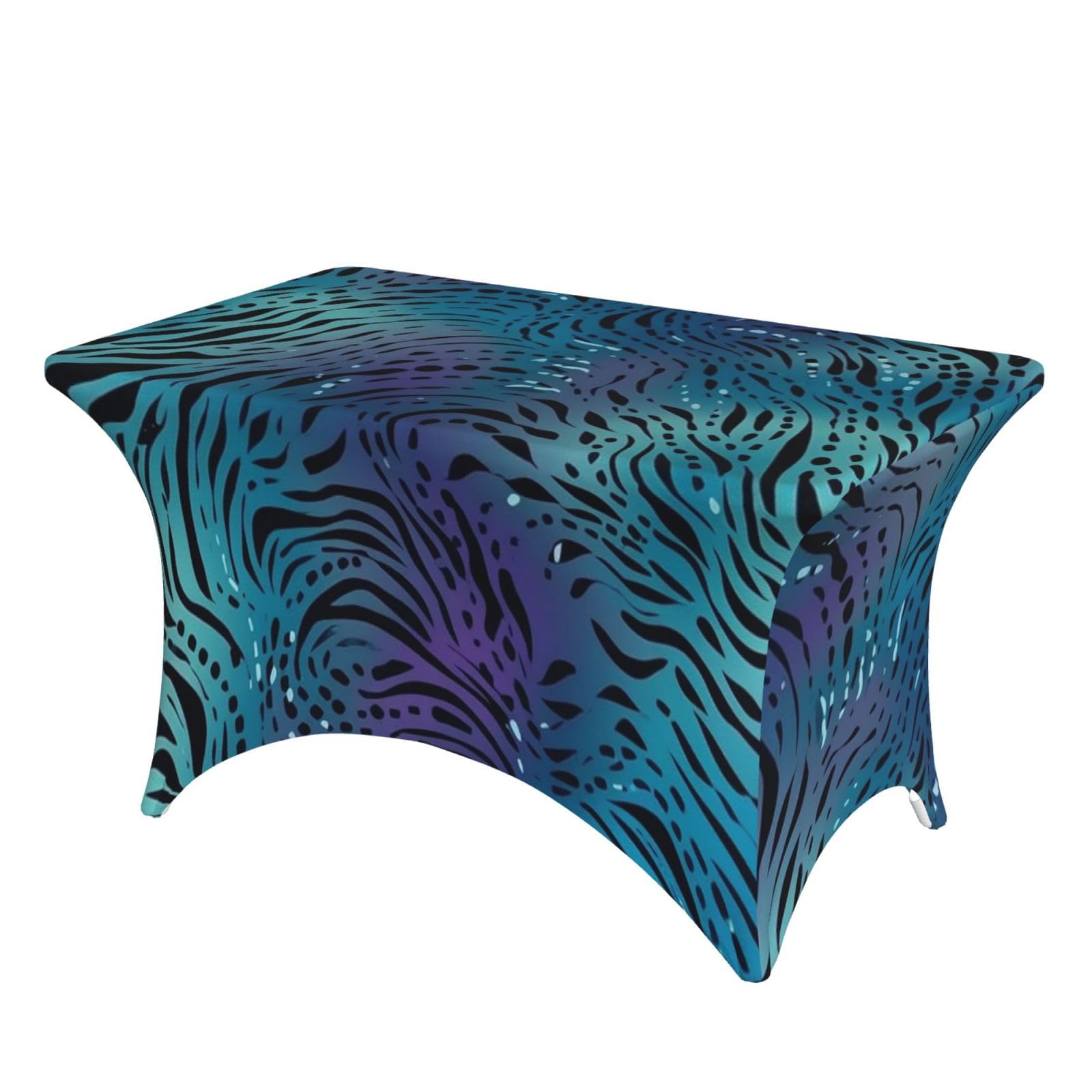 Nappe pour fête et banquet rectangulaire motif zèbre bleu 1m20