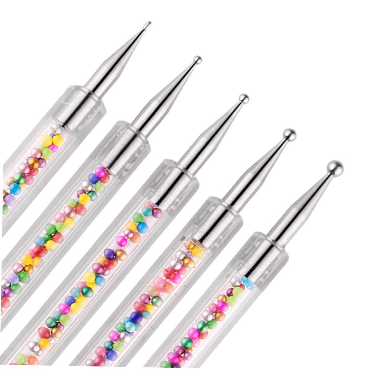 MERRYHAPY Rhinestones Picker Dotting Pens 5 Pcs Dual-Ended Manicure Nail Art Tool Set for Decoration for Nails Salon Diy Practice Body Art 5.23 Inch