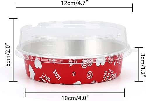 Vista 179 de Beasea Latas desechables para tartas de 4 pulgadas, paquete de 50 mini sartenes con tapas, molde de aluminio dorado de 8 onzas, moldes para tartas