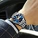 Mens Watches Blue Face,Black Stainless Steel Watches for Men,Day Date Watch for Men,Business Casual Quartz Men's Watch Waterproof Dress Wrist Watch with Day,Luxury Wrist Watches Blue Clock,Man Watch