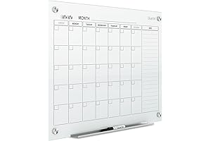 Magnetic Glass Dry Erase Board Planner for Homeschool Supplies and Home Office...