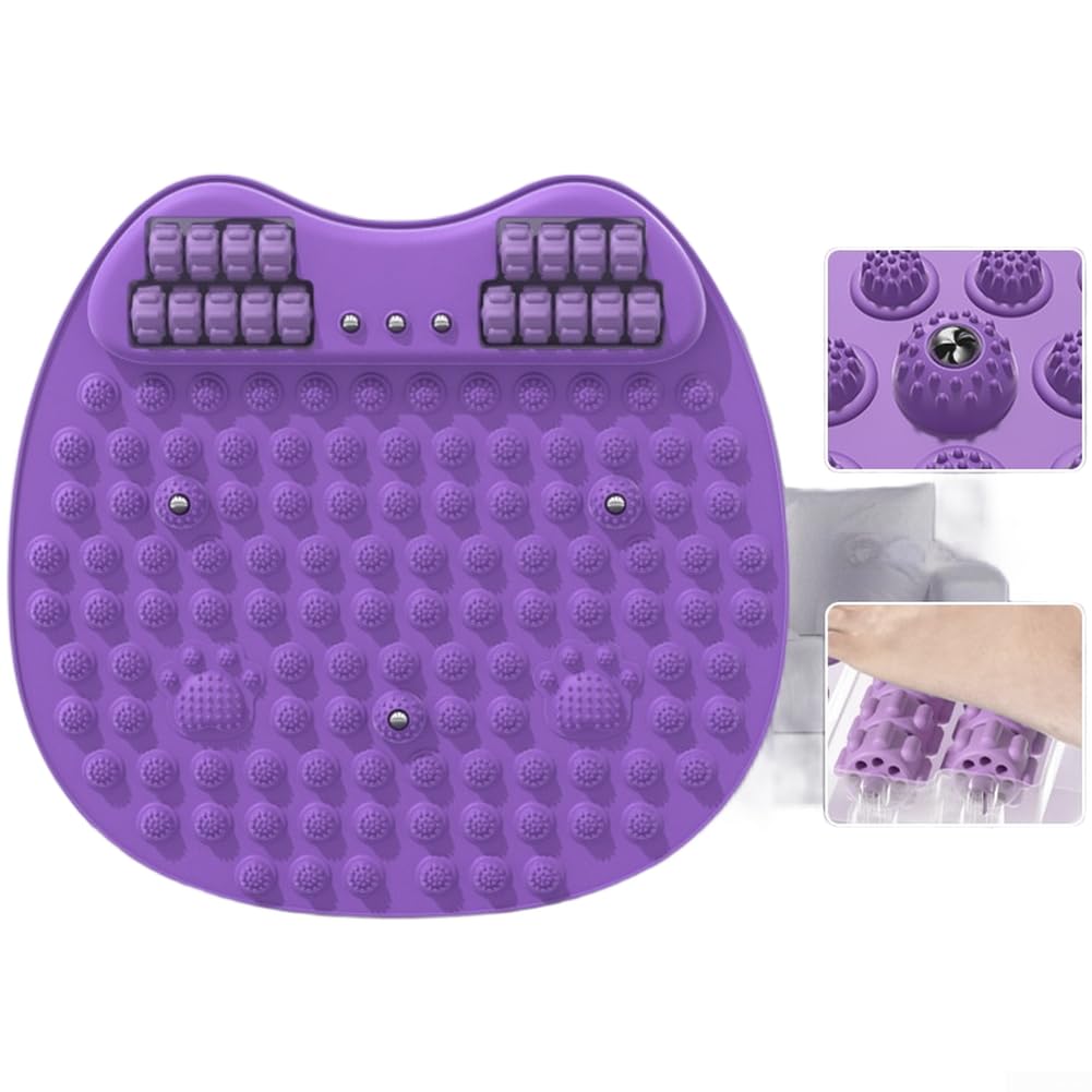 Tapis d'acupression TPE avec zone de massage à rouleaux pour la réflexologie et la relaxation des pieds | Grande planche de fitness 50 x 50 cm pour une utilisation à la maison | Design de rangement