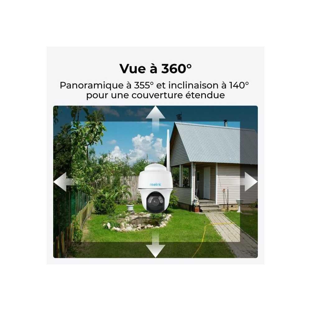 Reolink Cámara de Seguridad con Batería PT Energía Solar Visión Nocturna en Color HD 2K+ 5MP