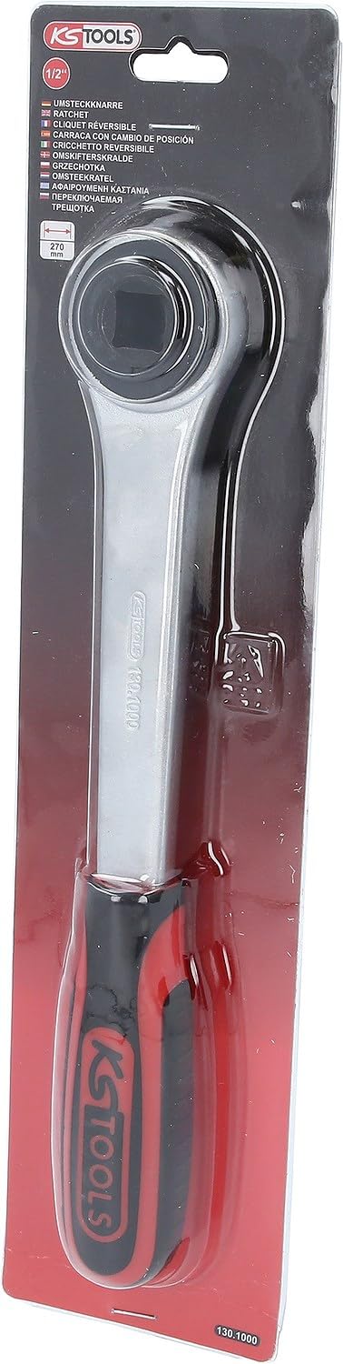 KS Tools - 130.1000 - Cliquet 1/2" - L.270 mm - S'utilise avec clés de montage étagées