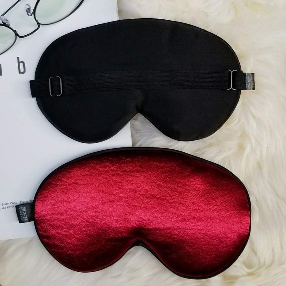 Augenmaske for Schlafen, Schlafhilfe, Augenbinde, 2 Farben, Augenmaske, bequem, ultraweiches Baumwolltuch mit verstellbarem Riemen, perfekt for Schlafen, Entspannen und Reisen (schwarz) (Farbe: Rot, G