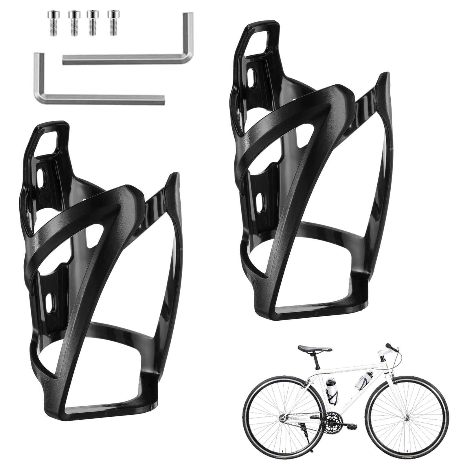 2-sztuki uchwyty na bidony rowerowe, uchwyt na napoje rowerowe, akcesoria Cube, uchwyt rowerowy z wysokowytrzymałego, lekkiego plastiku, śruby i narzędzie montażowe do MTB, roweru szosowego, roweru