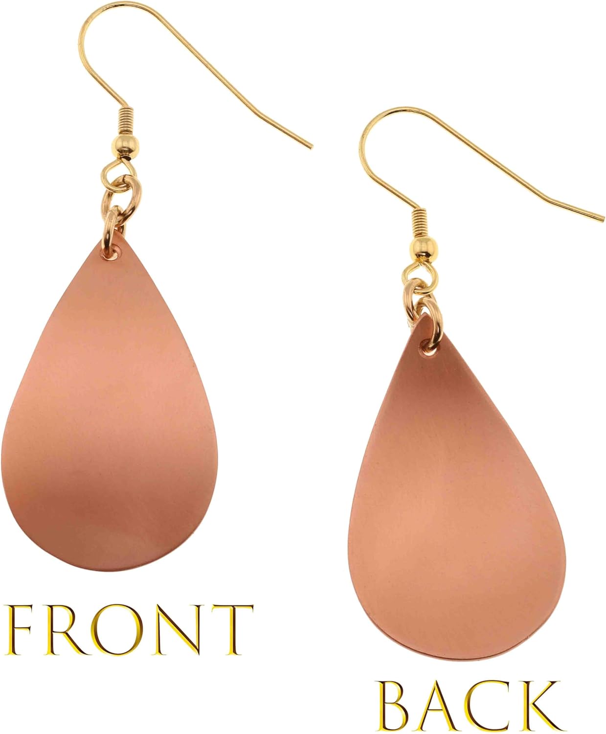 John S. Brana Brushed Copper Teardrop Earrings