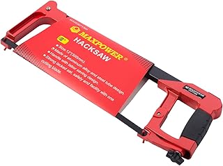 MAXPOWER 12 Inch Low-Profile Hacksaw, Industrial Grade Hand Saw with High Tension Blade, Lightweight Aluminium Alloy Fram...