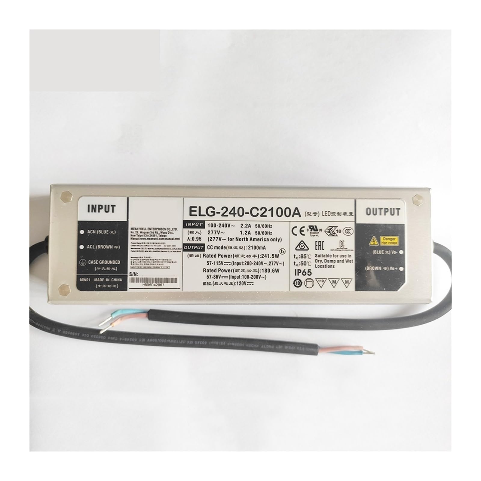 Pilote LED réglable ELG-240-C2100A transformateur étanche courant constant
