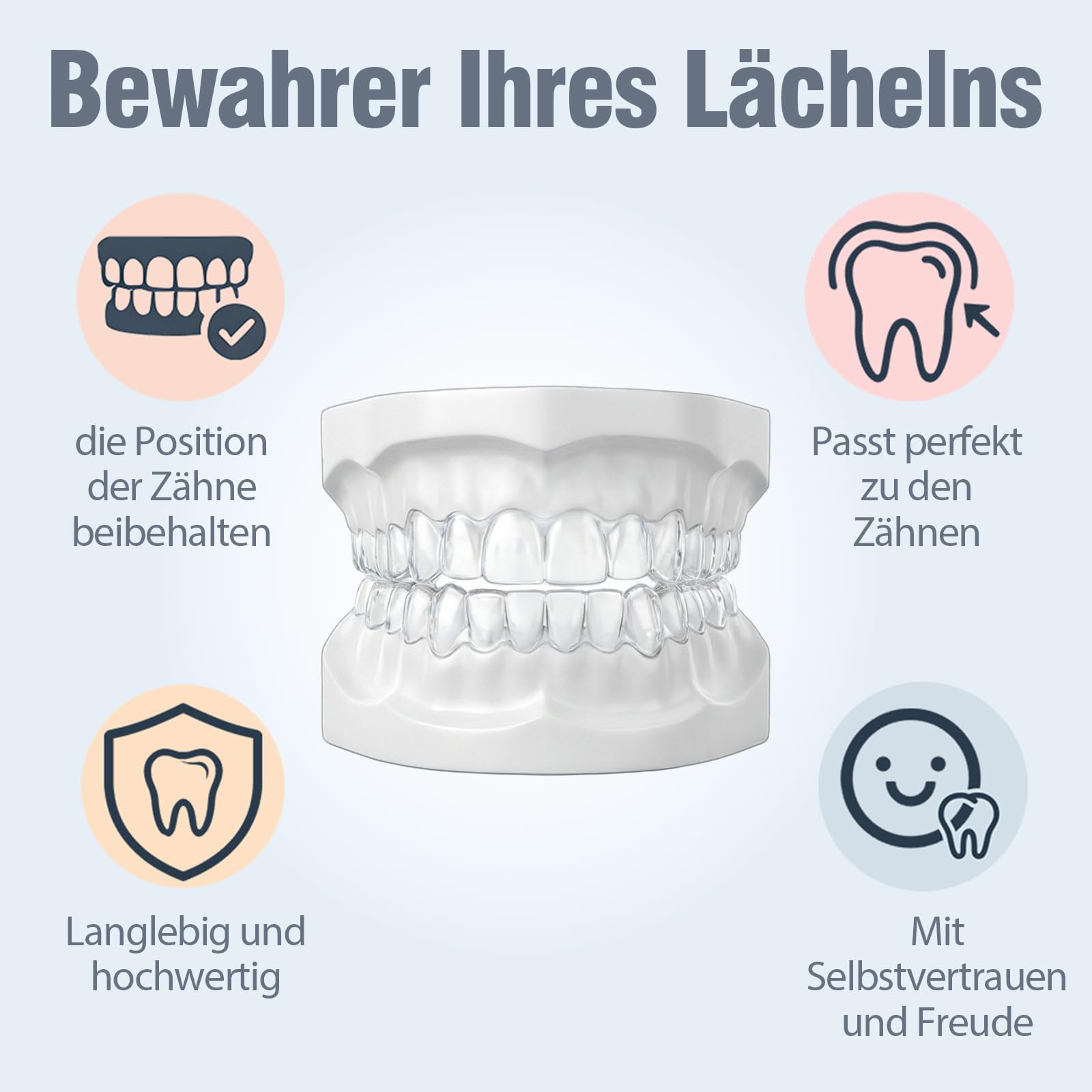 Retenedores dentales transparentes a medida para dientes, 2 unidades