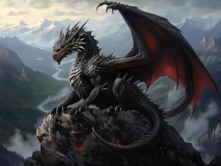 SKRYUIE Paint by Numbers Dragon for Adults, Acrylic Oil Painting by Numbers Kits for Beginner with Paintbrushes Brushes Art Crafts Canvas for Home Decor 16x20 inch / 40x50 cm B21765
