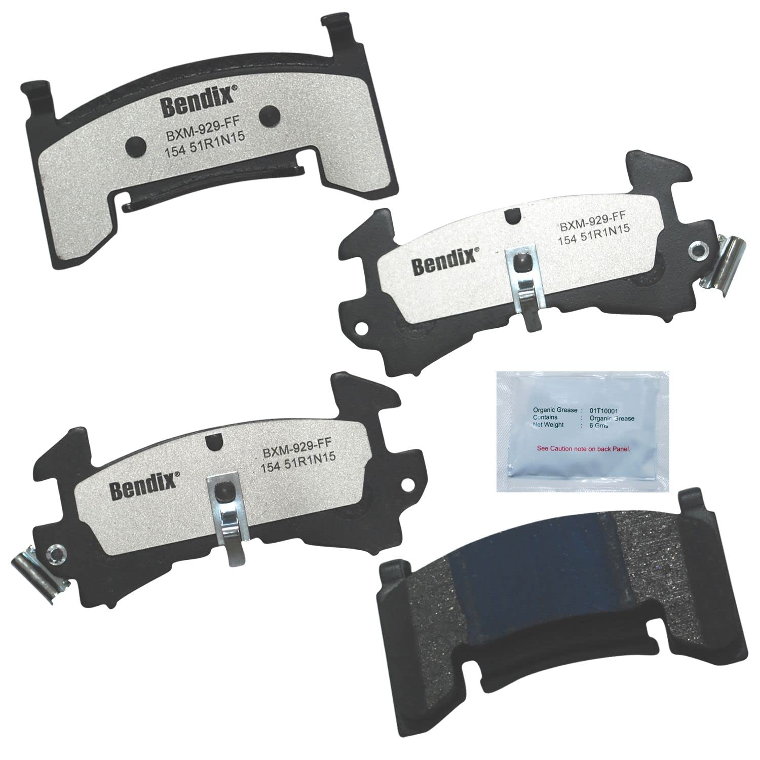 Bendix Fleet Metlok MKD154FM Brake Pads for Avanti II,Century,LeSabre,Regal,Riviera,Commercial Chassis,DeVille,Eldorado,Fleetwood,Seville, Blazer,Camaro,El Camino,LLV,Malibu,Monte Carlo,S10,S10,Blazer