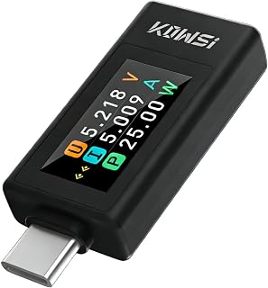 USB C Power Meter Tester, Type-C Fast Charger Detector with Color Display, 360W 30V 12A Digital Multimeter for Power Bank, Phone, Laptop, Charger, Cable Testing