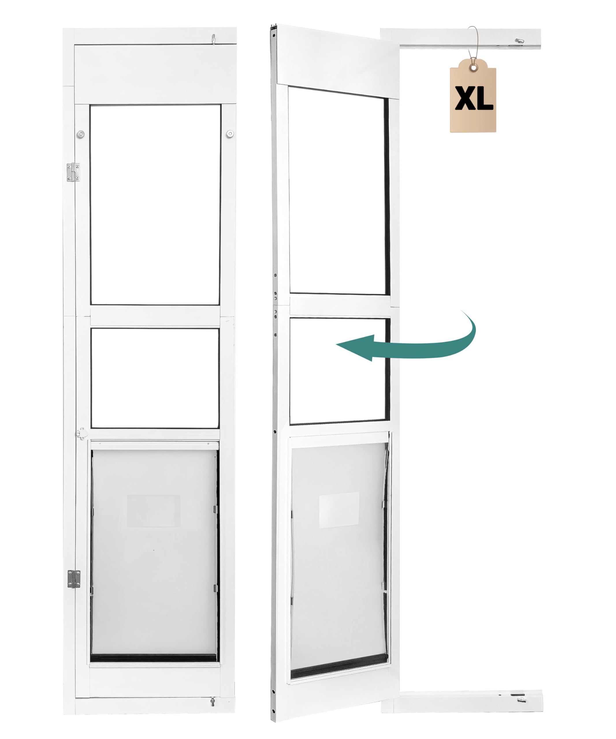 XL Dog Door for Sliding Glass Door - 81 3/4 Inch Doggy Door for Large - Extra Large Sliding Door Dog Door Insert - Left Open from Inside