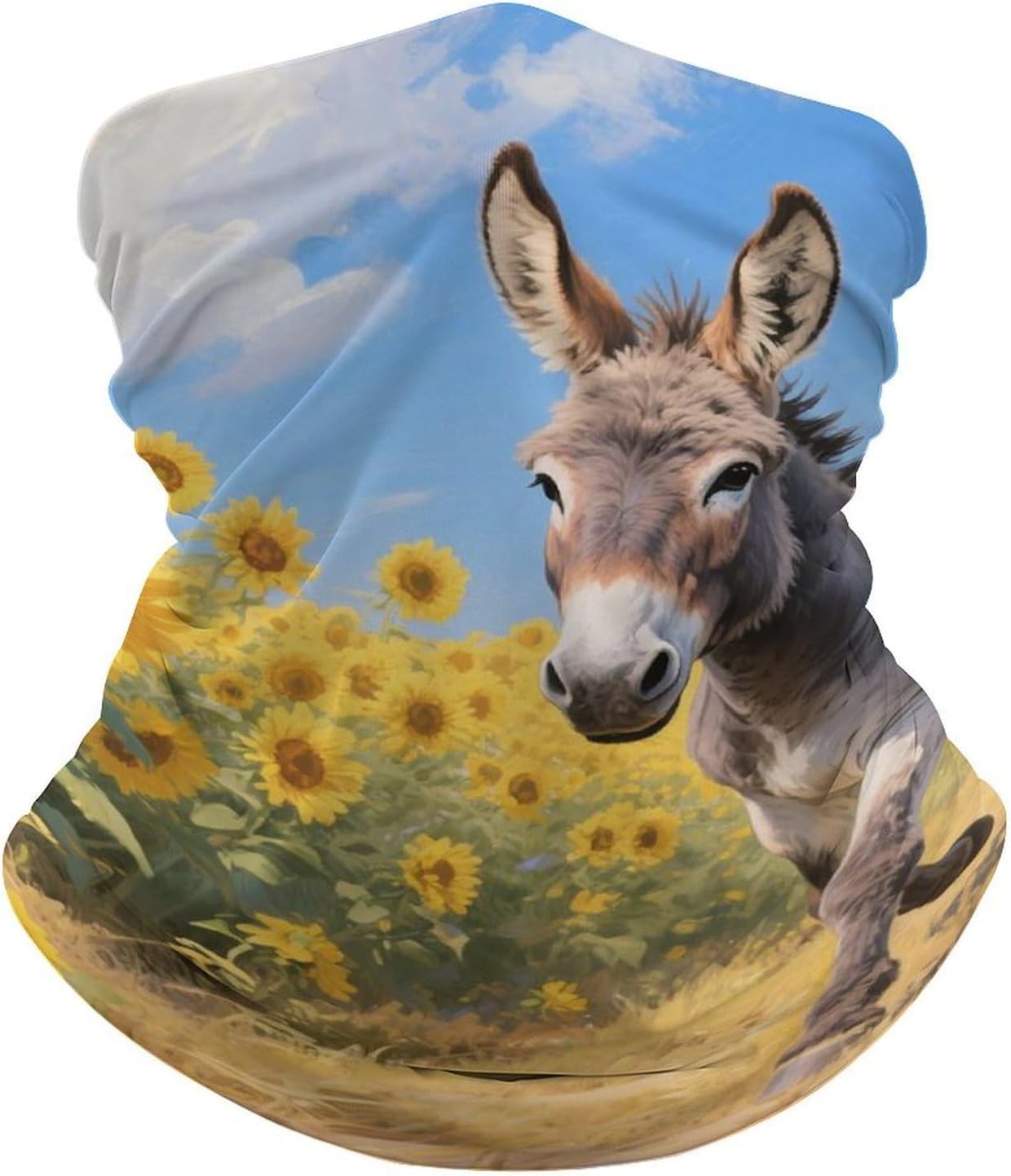 Donkey in Sunflower UV Protection Bandana Neck Gaiter Face Mask image 2