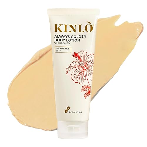 Kinlo Always Golden Loción corporal - SPF 30, 6 onzas líquidas sin fragancia hidratante corporal con SPF REEF SAFE 100% protector solar mineral para