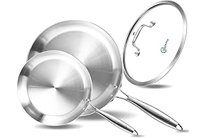 8-10 Inch Stainless Steel Frying Pan with Lid, Your Perfect Kitchen Companion