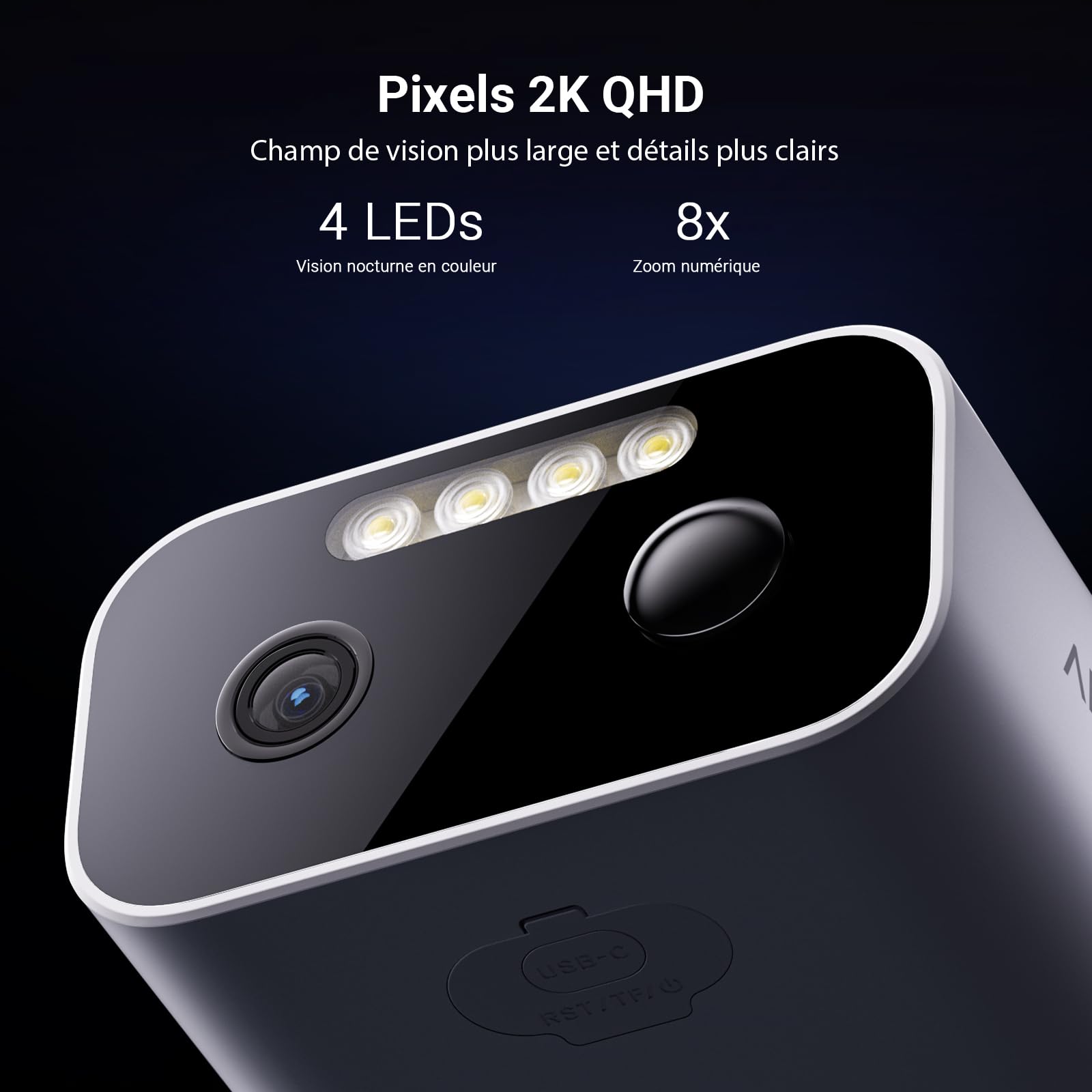 ANSQUE 2K 3MP Camera Surveillance WiFi Exterieure sans Fil Solaire – Batterie 365 Jours, Kit 4 Cam + Home Station, 32 Go Stockage Local sans Abonnement, AI Détection Humaine, Vision Nocturne Couleur