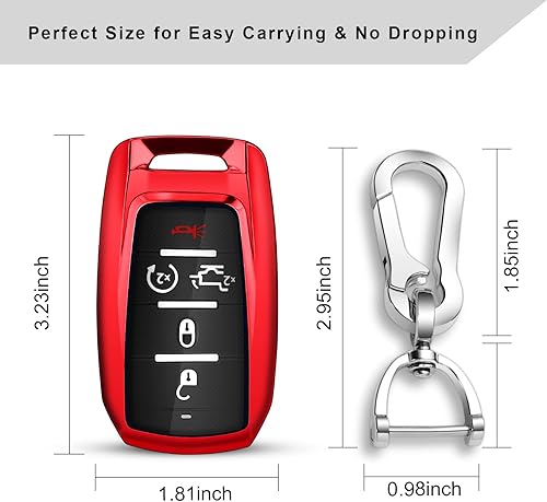 Miniatura 5 de QBUC Funda para llavero RAM con clip para llavero, funda de TPU suave compatible con Dodge Ram 1500 2500 3500 4500 5500 2019 2020 2021 2022