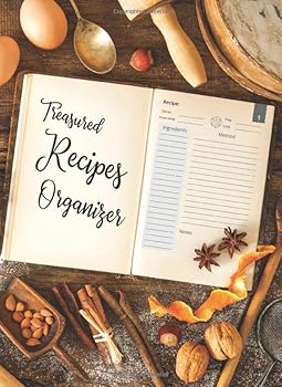 Paperback Treasured Recipes Organizer: 100 Page Blank Cookbook to Collect and Record Your Family Recipes (Blank Cookbooks) Book