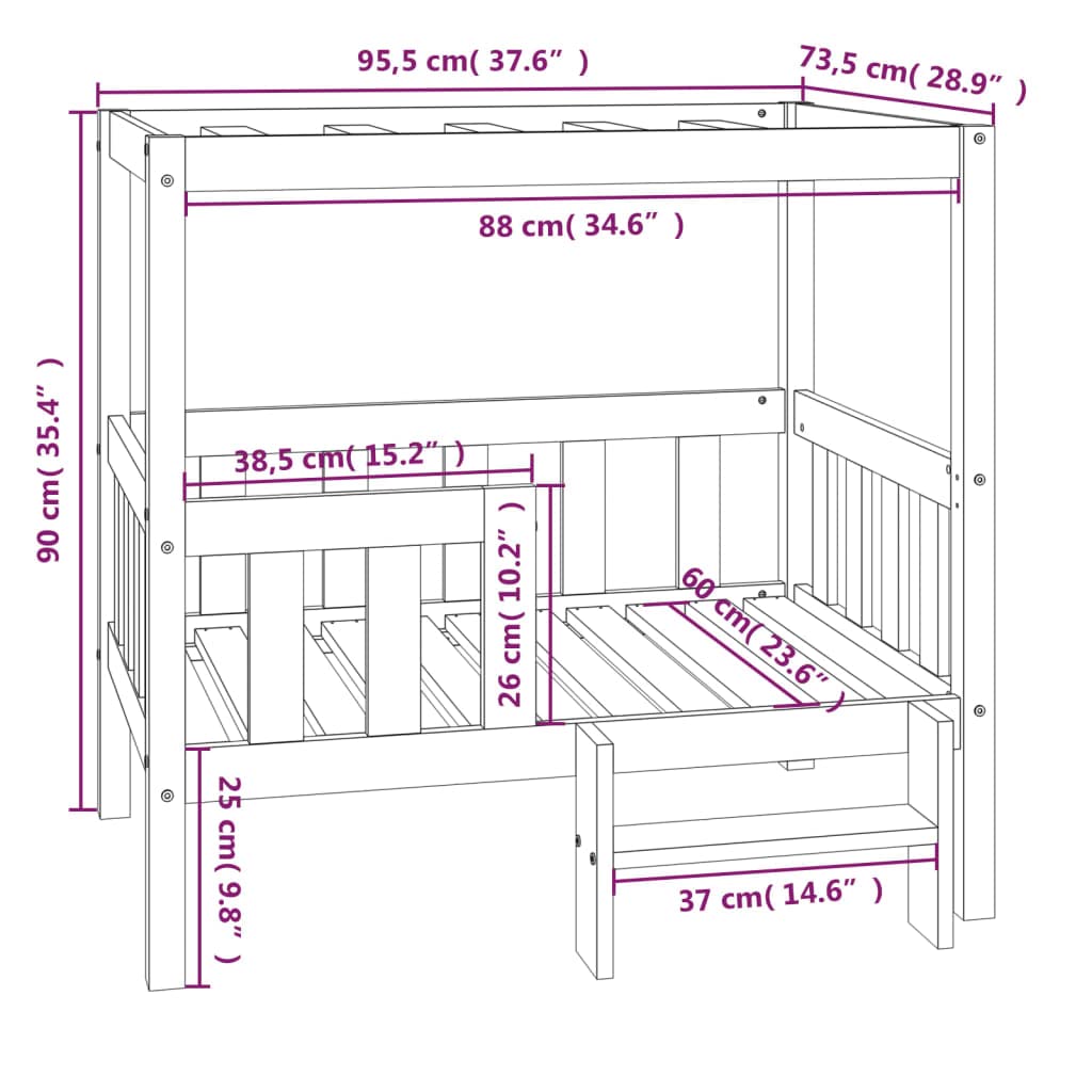 Mangloder - Cuccia per cani in legno di pino massiccio, 95,5 x 73,5 x 90 cm, per animali domestici, per interni ed esterni