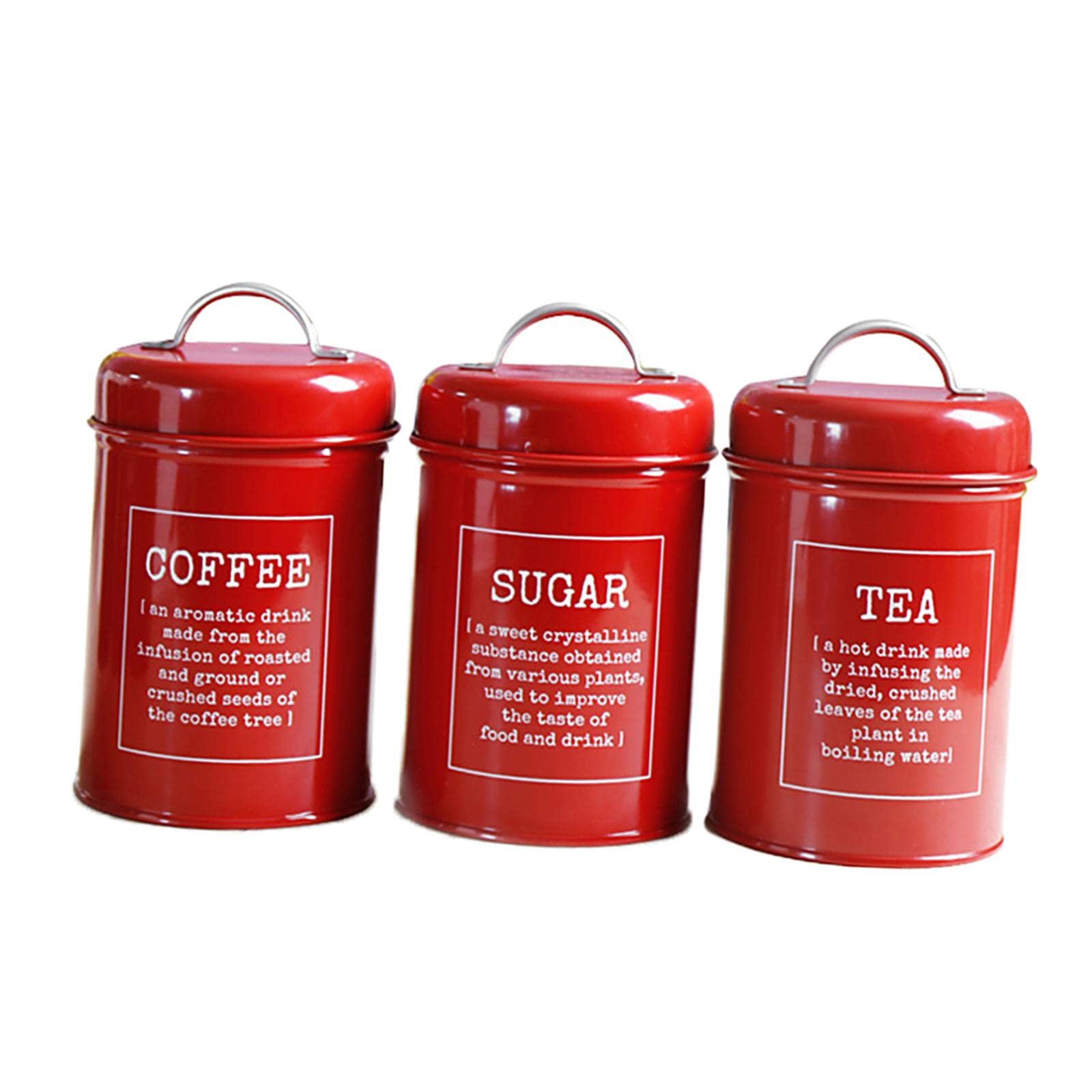 3 Botes Metálicos para Té, Café Y Azúcar para Almacenamiento en La Cocina, D