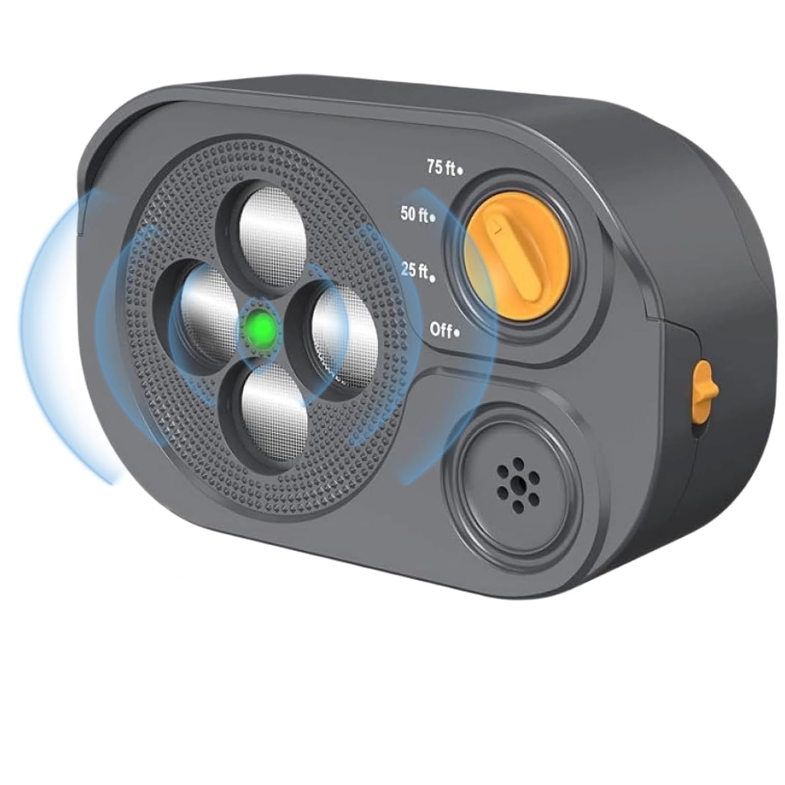 Antiladridos para Perros, 3 Niveles de Frecuencia Dispositivo Antiladridos con Silbato, Alcance Efectivo de 23M, Dispositivo Antiladridos Ultrasónicos, IP65 Recargable