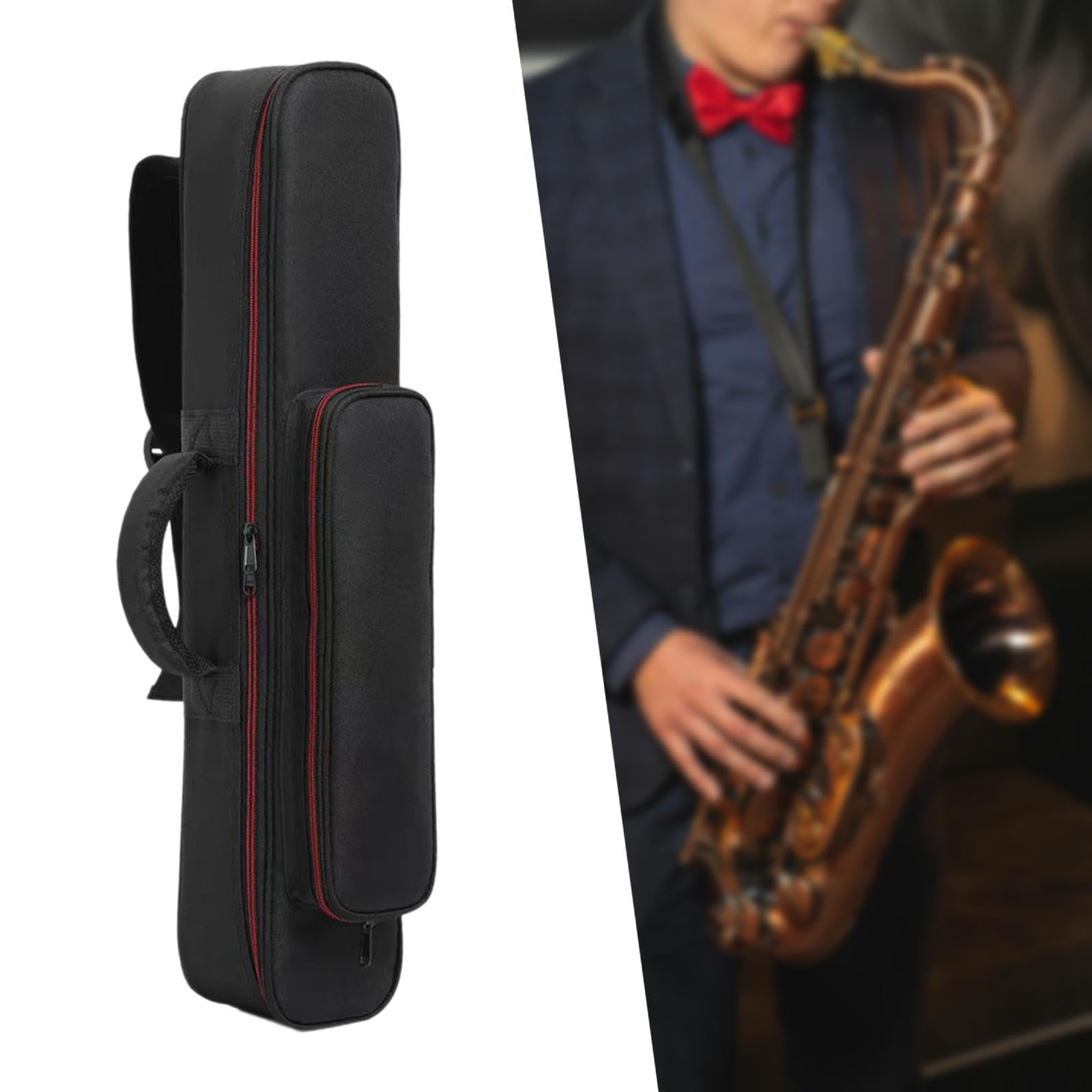 Perfeclan Saxophon-Aufbewahrungstasche, Sax-Gig-Bag, praktische, wasserdichte Sopran-Saxophon-Tasche aus Oxford-Stoff, Handtasche für Flöte, gerades Saxophon, S