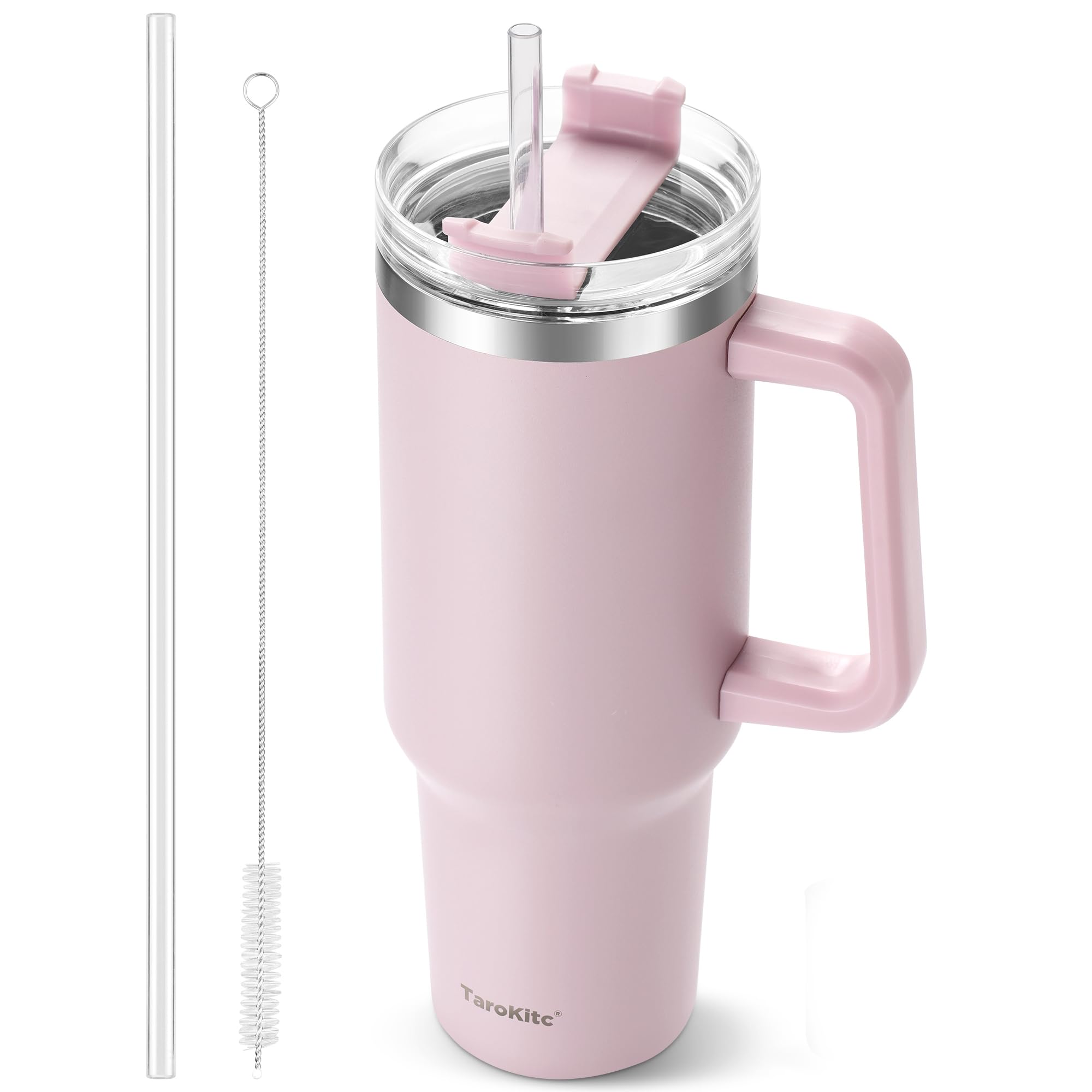 Amazon.com: TaroKitc 40 oz Tumbler with Handle | Stainless Steel
