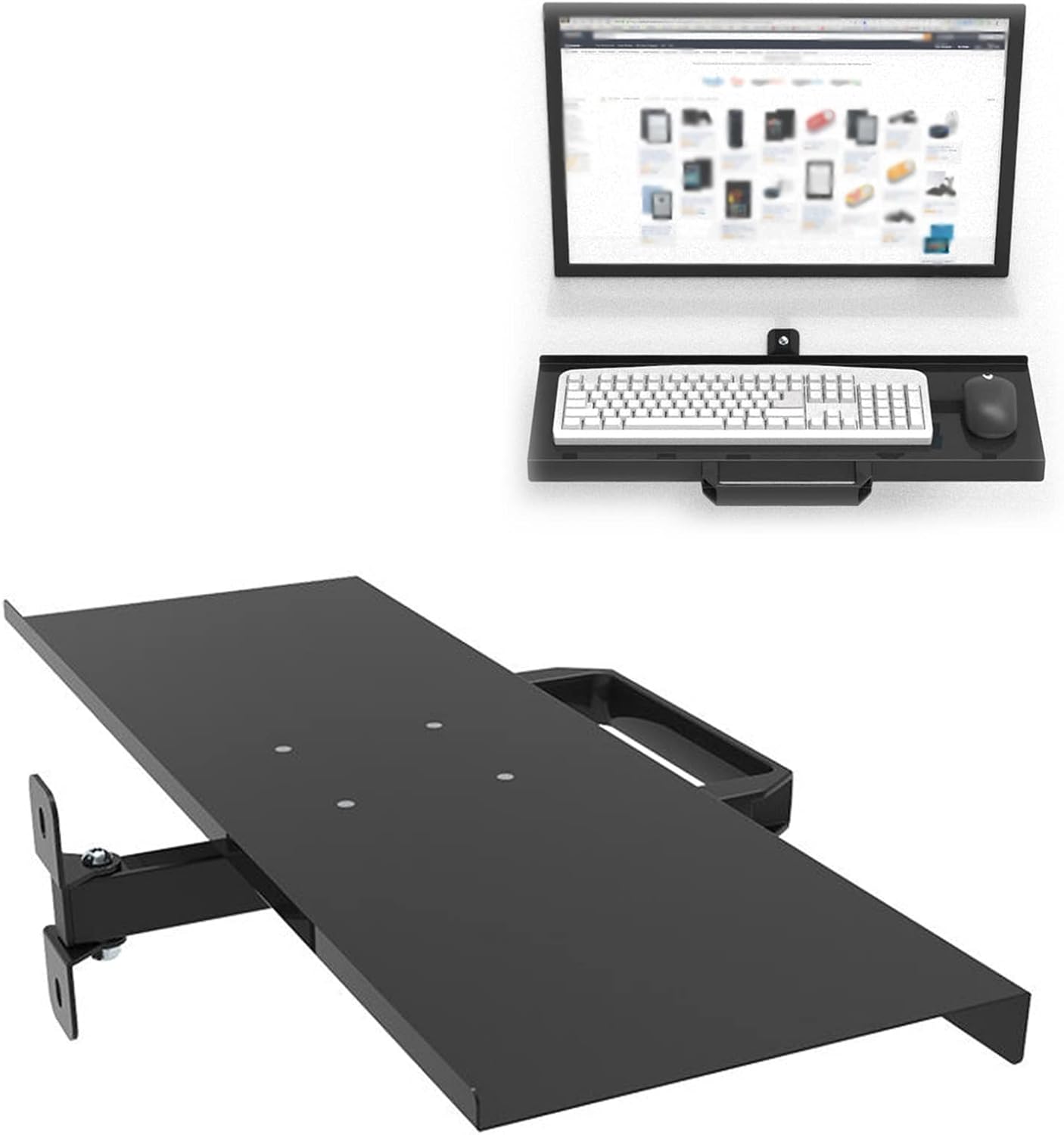 Wall Mount Keyboard Tray, Height Tilt Adjustable Keyboard