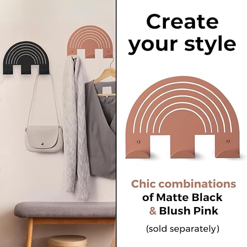 Miniatura 4 de ARTiLETTO Perchero decorativo diseño de arco iris de un solo o triple gancho, moderno perchero de pared para colgar abrigos, mochilas, sombreros y