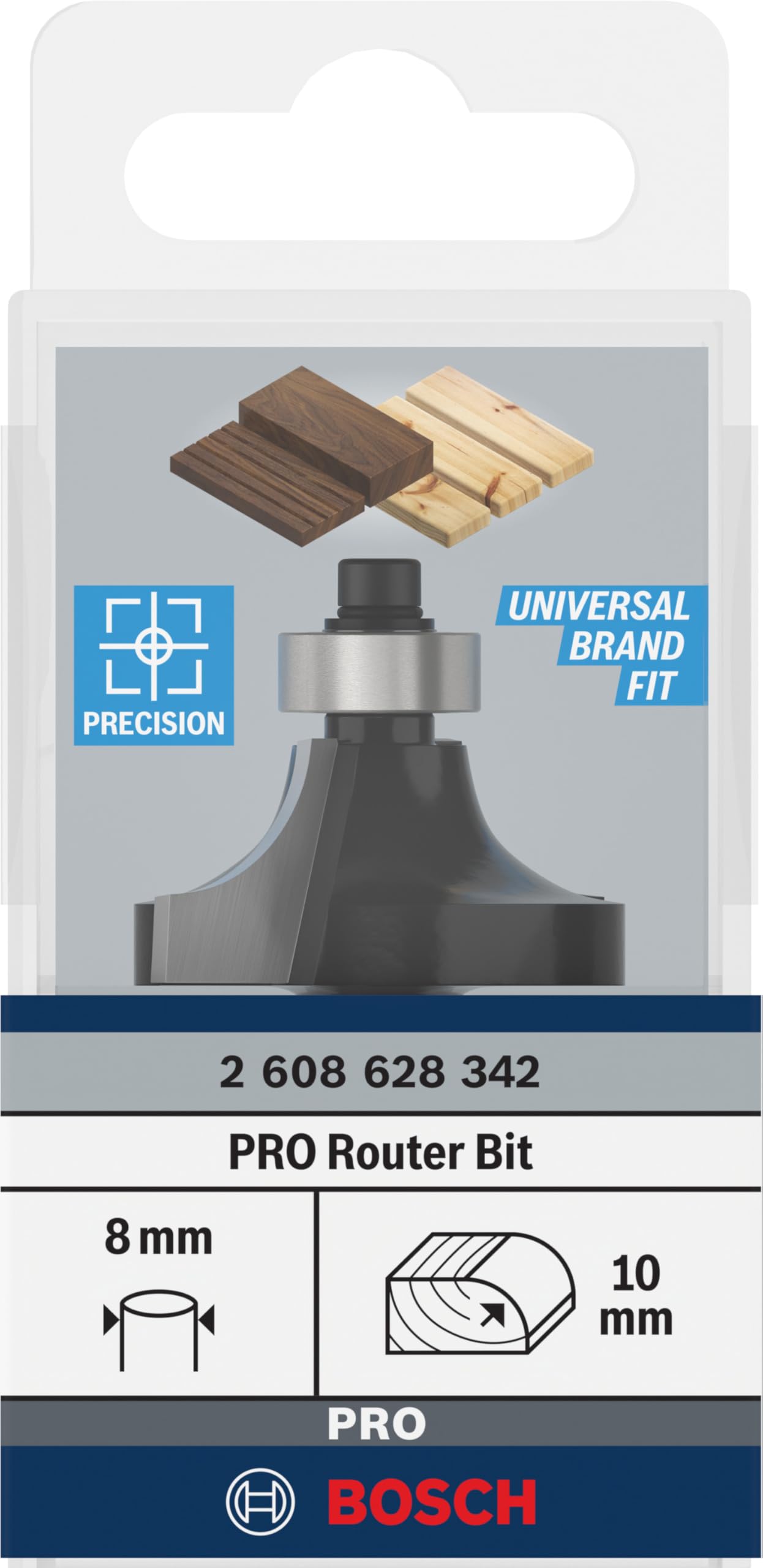Bosch Professional Ahşap İçin Standart Yuvarlak Frezesi (Ahşap, Yarıçap 8 Mm, Çalışma Uzunluğu, El Frezesi Aksesuarı)