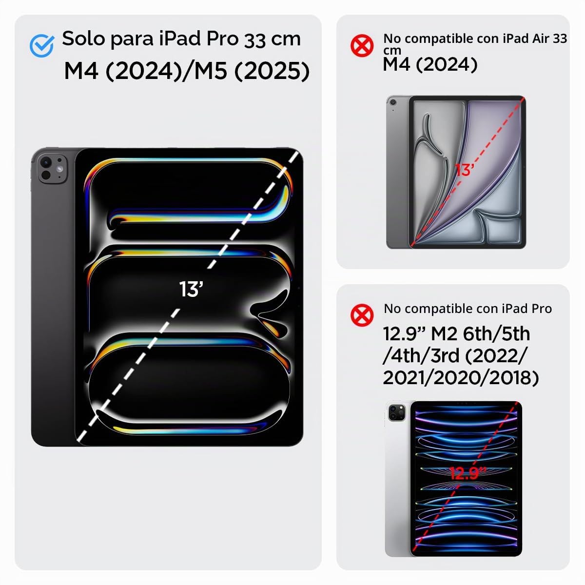 Spigen Glas.tR EZ Fit Protector de Pantalla para iPad Pro 13 Pulgadas (M5, 2025, 8.ª generación; M4, 2024, 7.ª generación), 1 Unidad, Dureza 9H, Fácil Instalación, Alta Definición