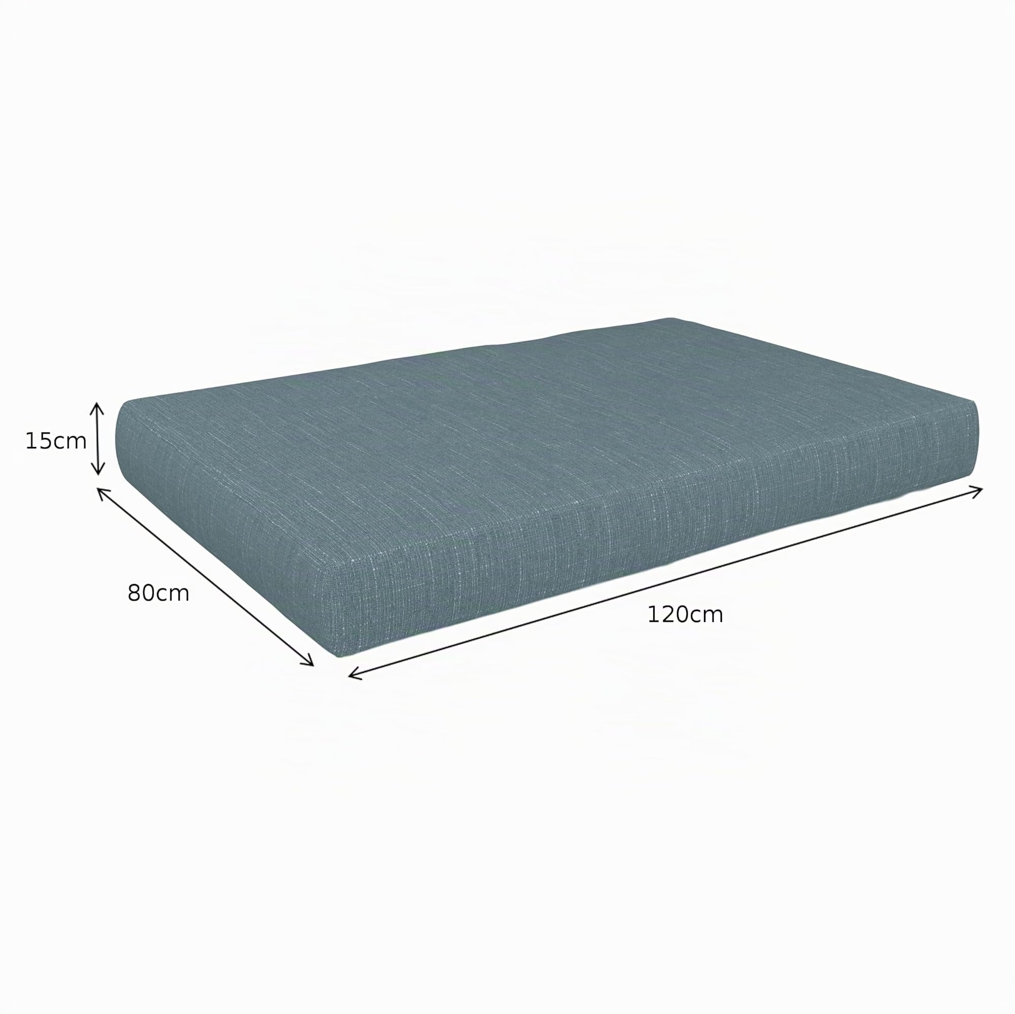 POKAR Housses pour Coussin pour Palettes Euro: 1x Assise 120x80cm + 1x Dossier 120x40cm, Bleu