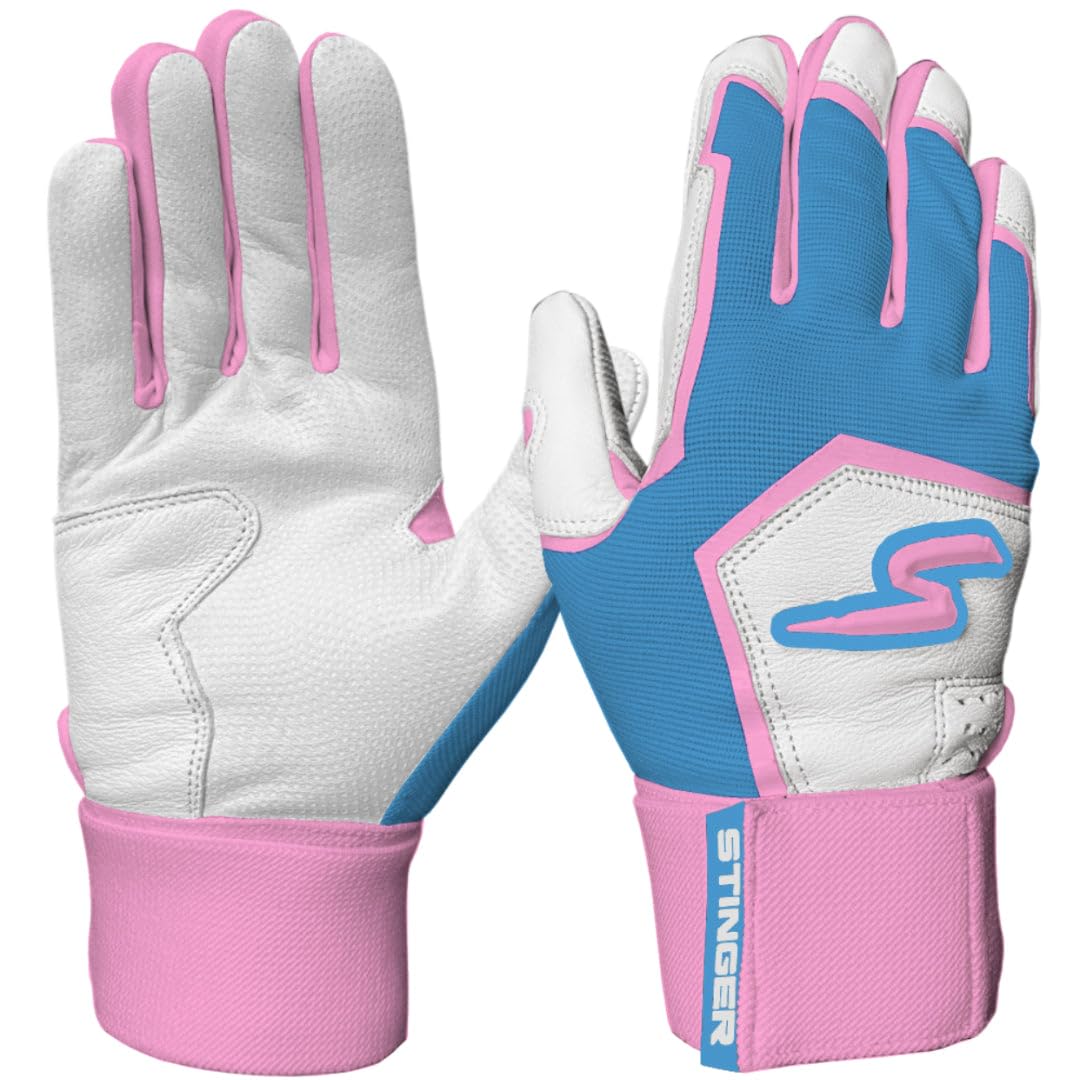 Stinger Sports Winder Series Batting Gloves - Baseball and Softball Gloves for Youth and Adults - Made with Ultra Soft, Breathable, Double-Stitched