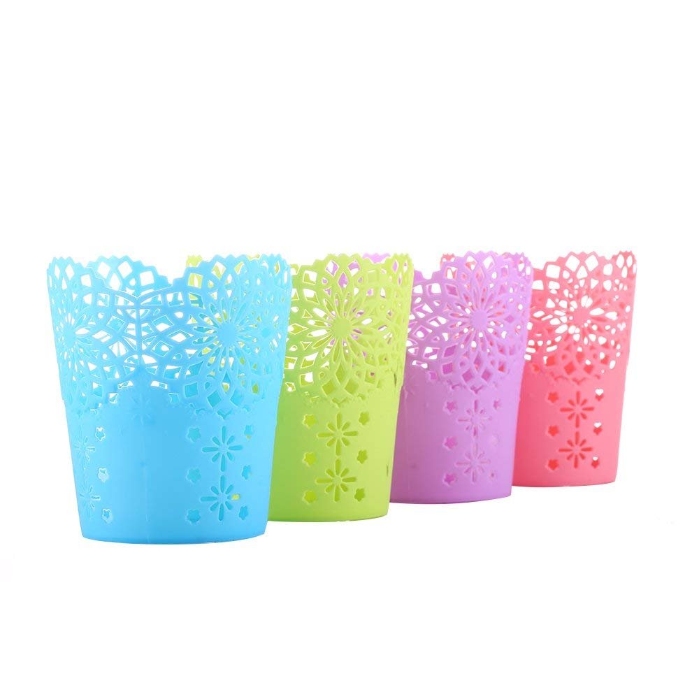 Pen Pencil Holder Cup, Colorful Office Desktop Storage Organizer, Pack of 4