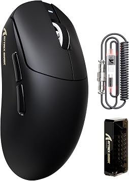 ATTACK SHARK X8PRO Gaming Mouse, 8000hz Wireless/Bluetooth/Wired, Lightweight, 55g  5, PixArt 3395PRO Sensor, Mouse, Large Size, Up to 40,000 DPI Adjustment, 60 G Acceleration, Web Driver/Software