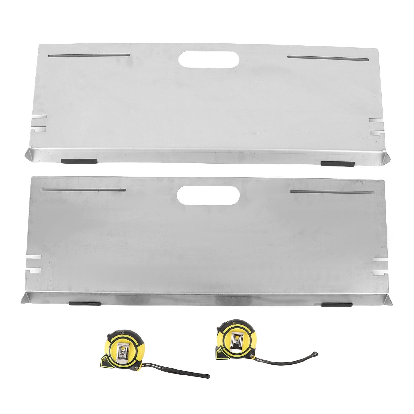 2 Placas de Alineación de Ruedas de Acero Inoxidable, Herramientas de Alineación de Ruedas Automotrices con Cinta Métrica de 5 M para Configuración de Puntera de Bricolaje en Automóviles,