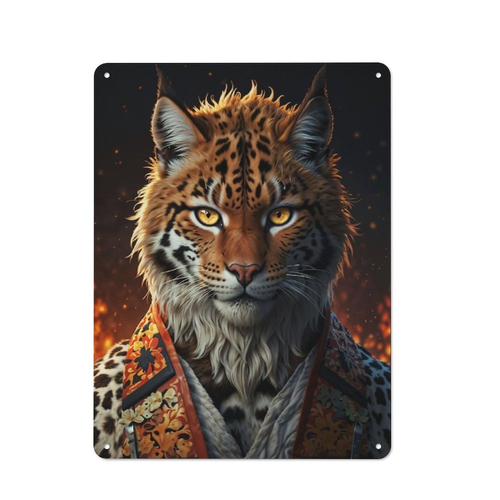 The Tiger in The Kimono Vintage Metal Sign 40x30cm for Hobby Room Or Studio, Housewarming Present for People Styling Hobby Room And Studio
