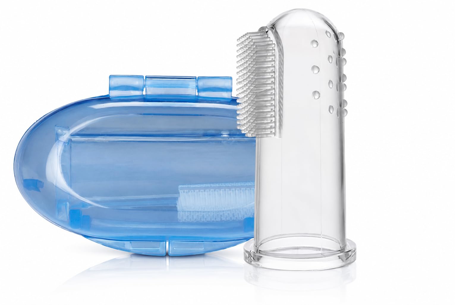 Baby Finger Toothbrush| 100% Food-Grade Silicone Infant Finger Brush for Cleaning & Massaging Gums| BPA Free| Pack of 2 with Storage Case-image-24