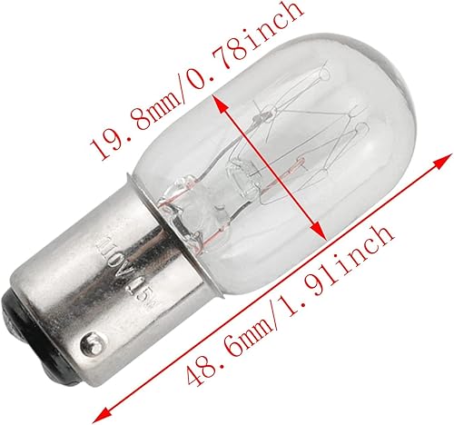 Miniatura 2 de 4pcs 15W 120V base plata máquina de coser bombilla hogar máquina de coser bombilla incandescente compatible con máquina de coser con base de empuje