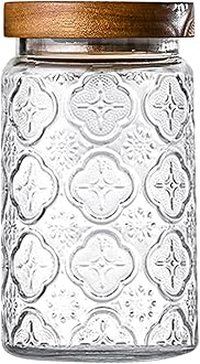 32oz Vintage Glass Jar With Lid, Glass Storage Containers, Airtight Kitchen Storage Containers For Sugar, Coffee, Tea, Spice, Flour, Candy Cookie, Pasta, Cereal, Cute Decorative Jars