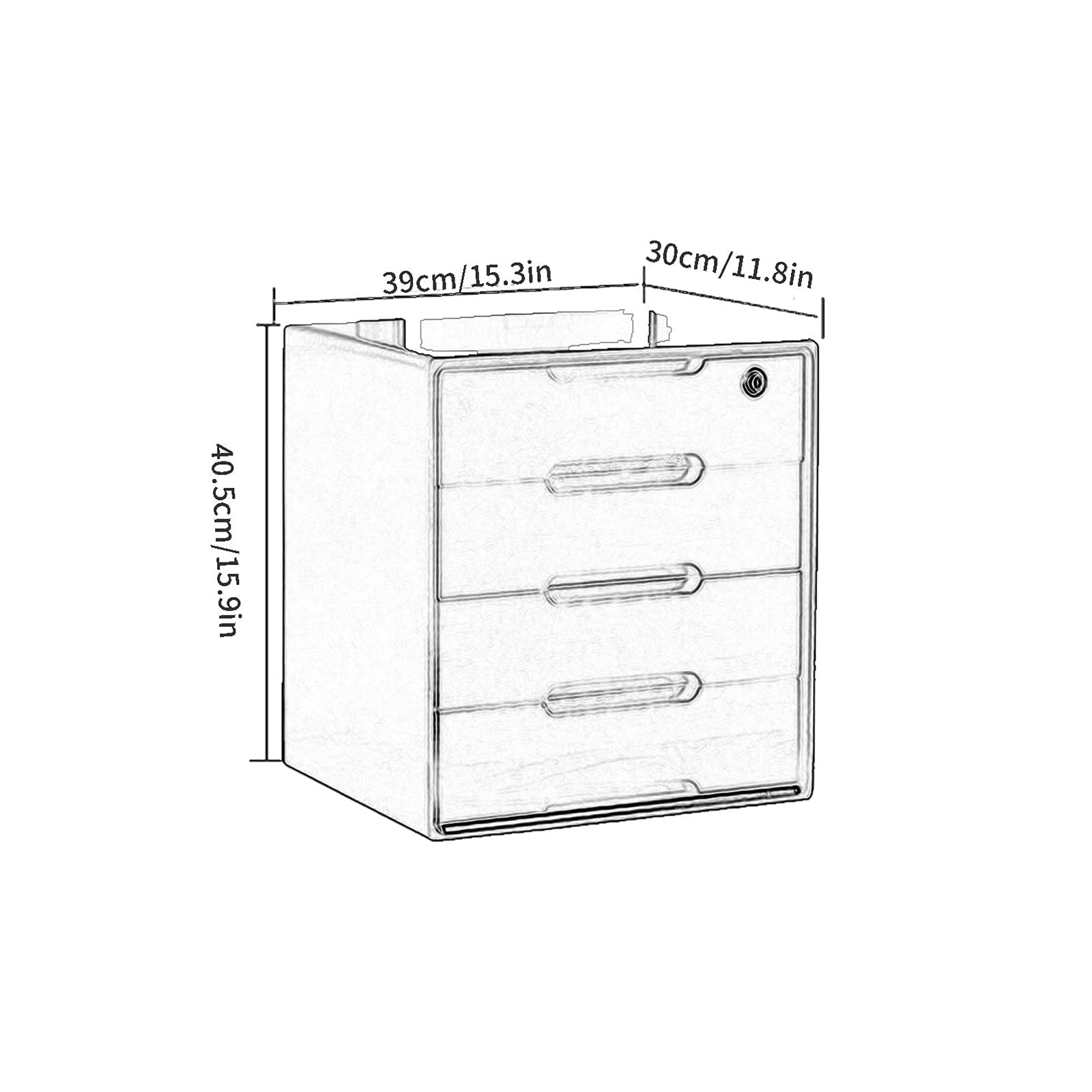 Escritorio de Madera con Cerradura - Caja de Almacenamiento rústica para Archivos, cajón de tocador, gabinete de Escritorio Seguro para Accesorios de Oficina, solución de Almacenamiento de archiv