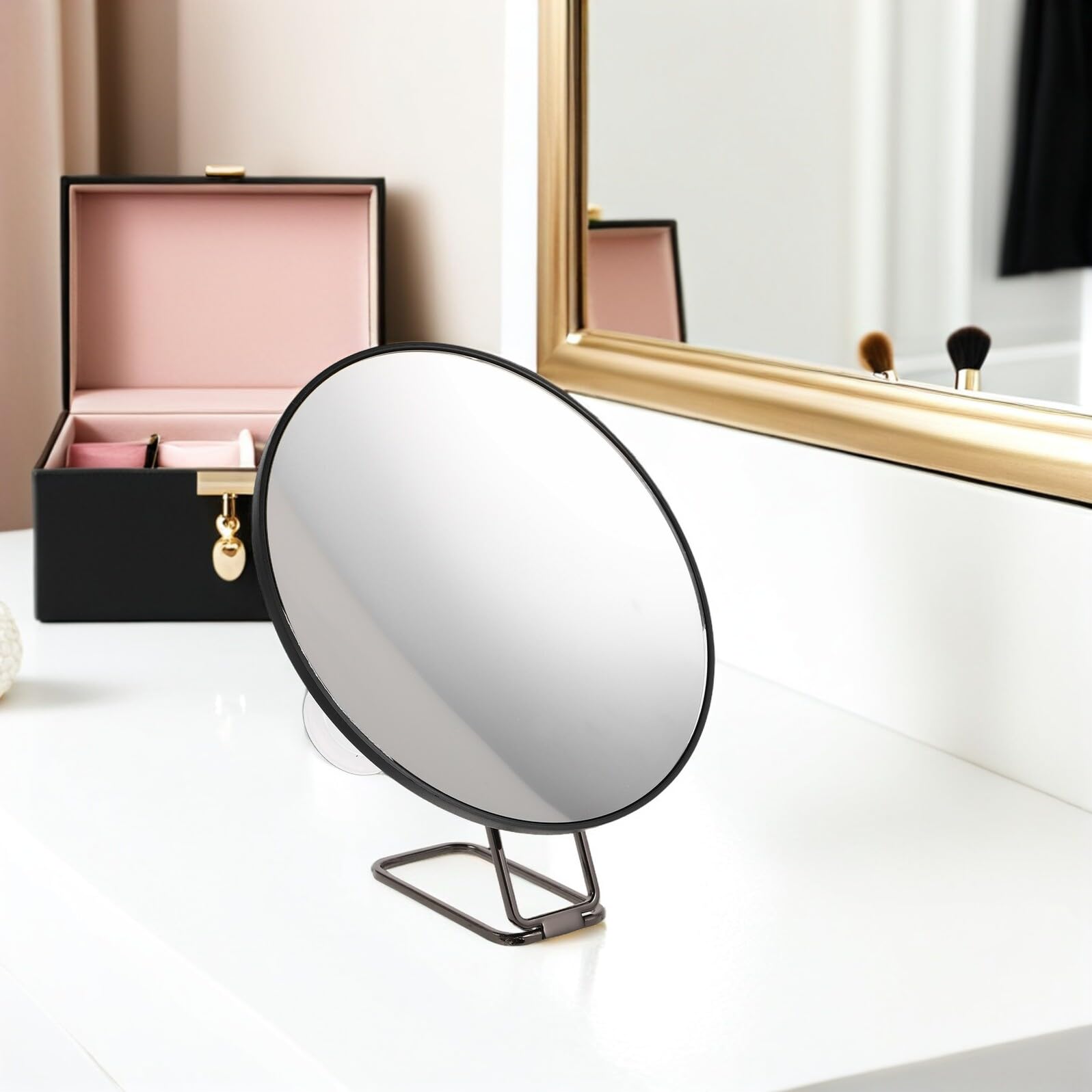 Healeved Kosmetikspiegel Fach Vergrößerung mit Saugnapf Tragbarer Handspiegel für Make-up und Hautpflege Reise-vergrößerungsspiegel für Damen