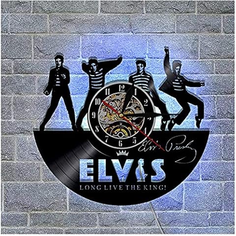 TeenieArt Elvis Presley 002 Reloj de Pared de Vinilo Cover