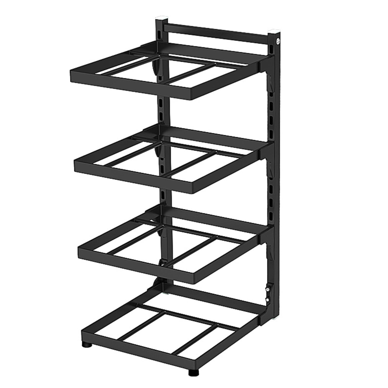 GLJTUO Space-Saving Kitchen Cabinet with Adjustable Carbon Steel Shelves - Versatile Pot and Utensil Rack for Efficient Storage Solutions (4 Ripiani),4 Ripiani